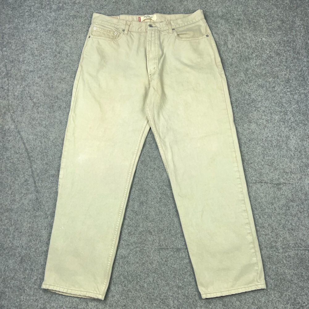 Levi's 550 Jeans Mens 36x30 Tan‎ Beige Relaxed Straight Denim Pants 90s Y2K VTG